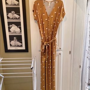 Matilda Jane Mustard with flowers Romper size S